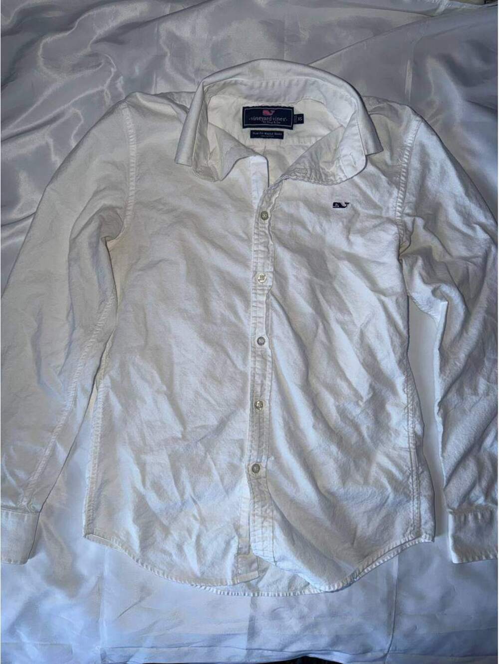 Vineyard Vines Slim Fit Whale Dress Shirt White Men's Size XS - Good